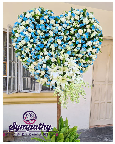 Bluer and Blue Sympathy Flowers